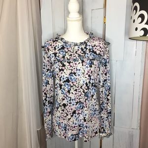 Karl Lagerfeld Paris Floral Ruffle Blouse Medium